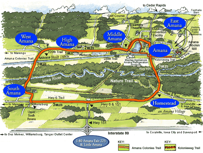 Click on the blue ovals for a map of that village